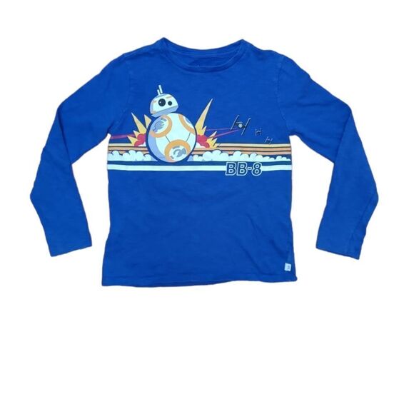 STAR WARS x GAP blue BB-8 front and back graphic long sleeve tee shirt M - Picture 1 of 6